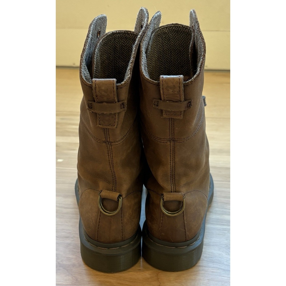 Dr. Martens Doc Aimilita Brown Leather Ribbon Lace Fold Down Boots Womens 9 - Picture 5 of 12